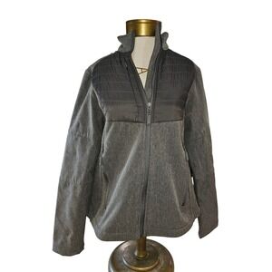 Fossa Women's Microsoft Apple Gray Quilted Puffer Softshell Jacket Size M Zip